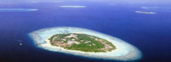 Meer Wasser Strand Malediven Ihuru Flugaufnahme Die Insel des heurigen Jahres