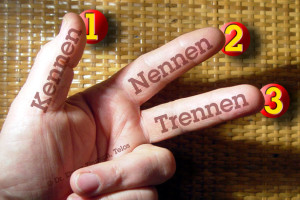 Hand 3 Finger kennen nennen trennen / Foto und Grafik: TELOS - 11921b