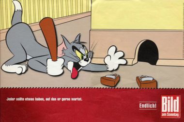 Werbung witzig Bild-Zeitung Warten Tom & Jerry 2299