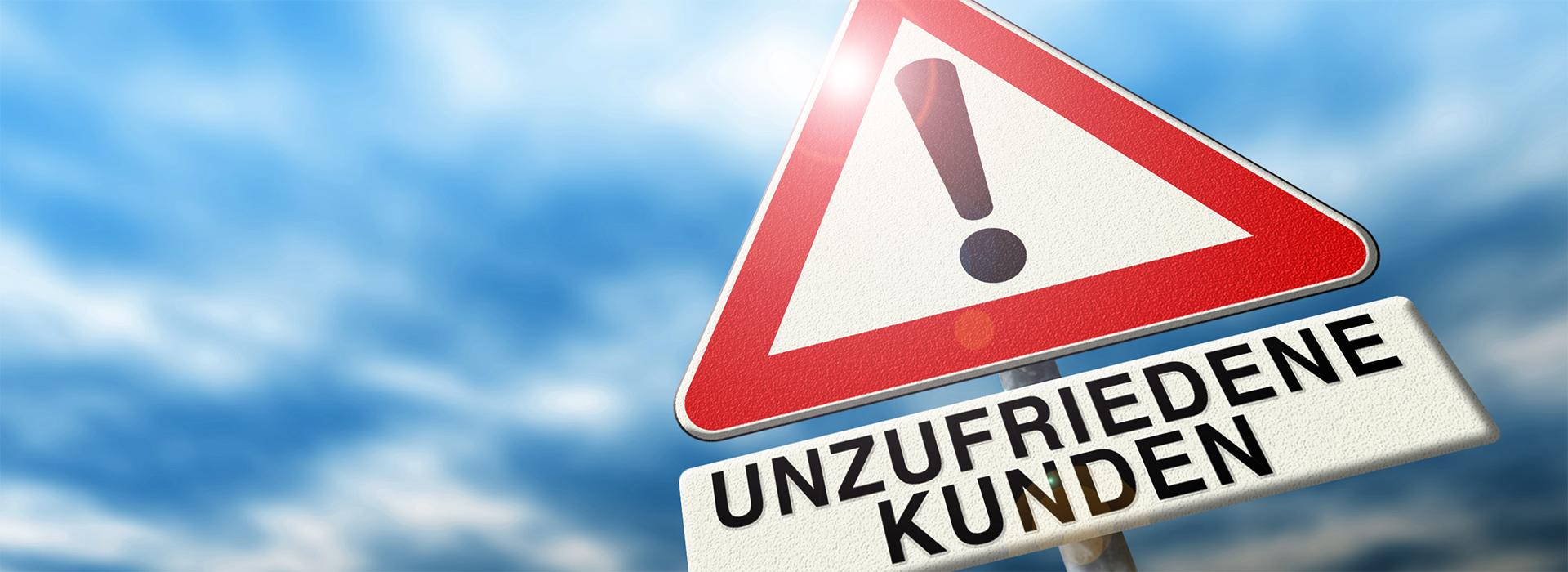 Verkehrschild Gefahr unzufriedene Kunden / Foto TELOS 13335kcH Telos Training Bozen
