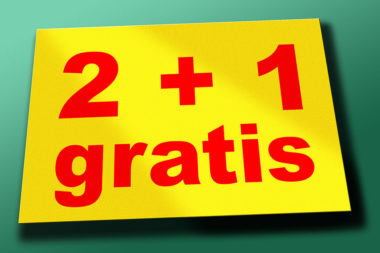 Preisschild 2+1 gratis / Grafik: TELOS - 05905