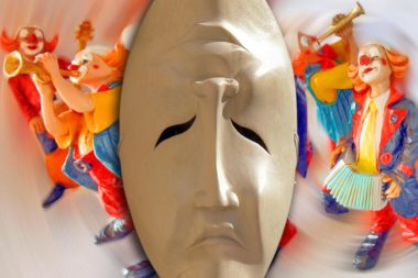 Fasching lustig traurig Clowns Maske / Fotos + Kollage: TELOS - B2347vg