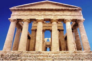 Italien Sizilien Agrigent Valle dei Templi Concordiatempel Säulen / Foto: TELOS - C2752dG