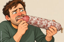 iss die Salami scheibchenweise